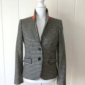 Womens JCrew Jacket Schoolboy Wool Houndstooth Blazor